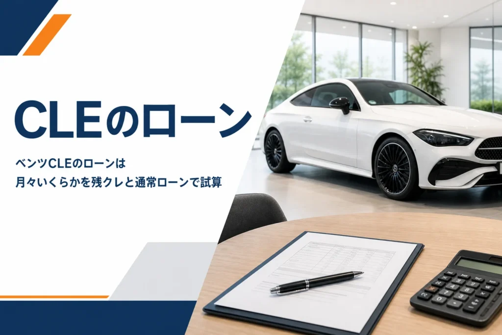商談テーブルの見積書と背景のクーペ
