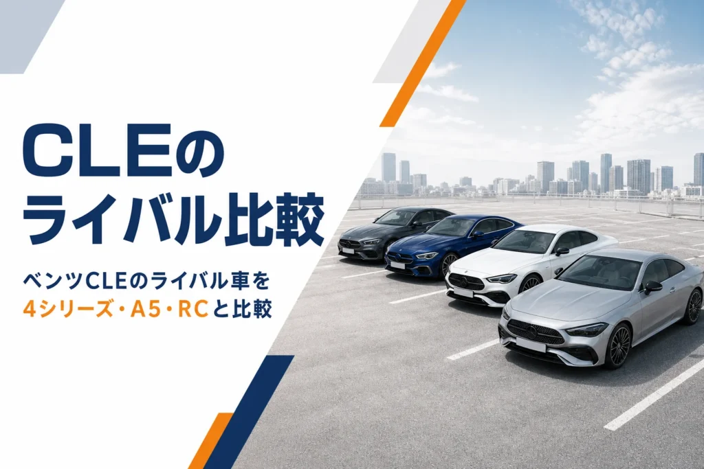 並んで停まる4台の2ドアクーペ